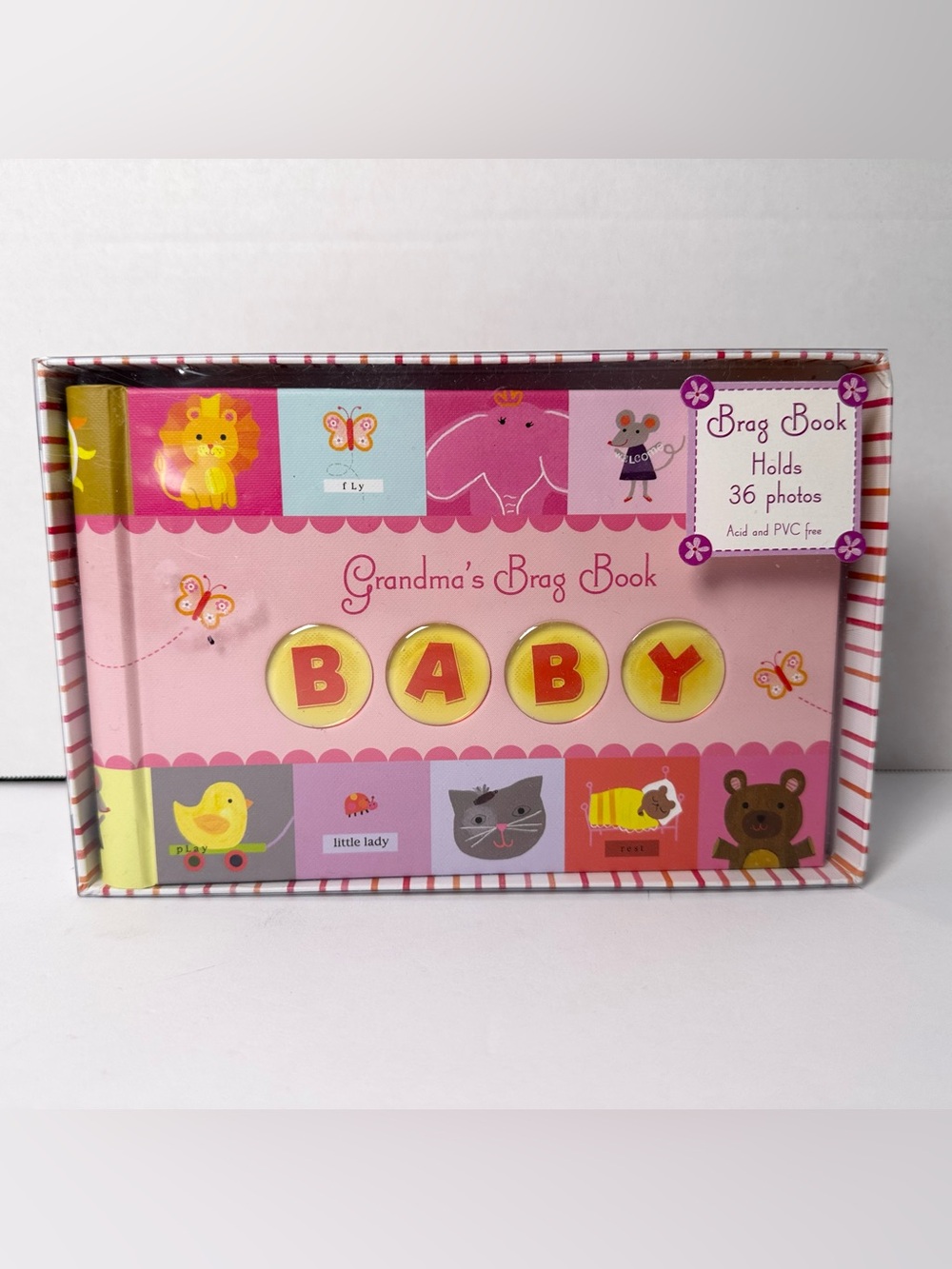 Whimsy Y2K Baby Girl Pocket Pink Photo Album Grandparent Keepsake Brag Book NOS